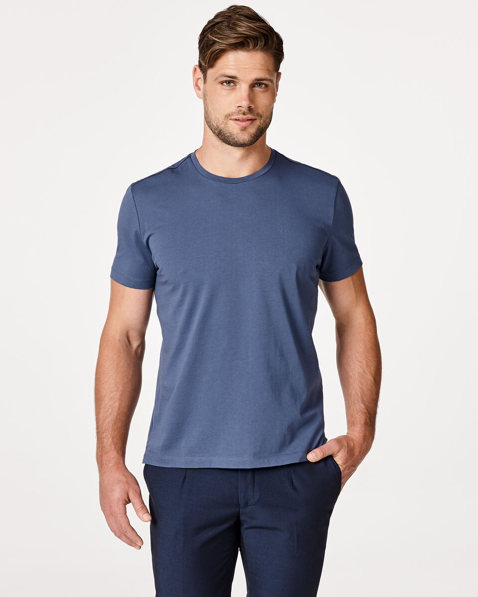 Plain Crew Tee, Smoke Blue, hi-res